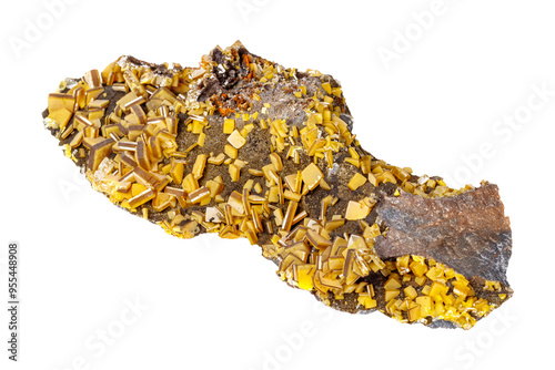 wulfenite mineral stone on a white background close up photo