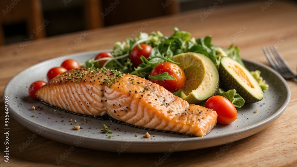 Ocean's Bounty: Salmon with fresh vegetables Ocean's Bounty: Salmon with fresh vegetables