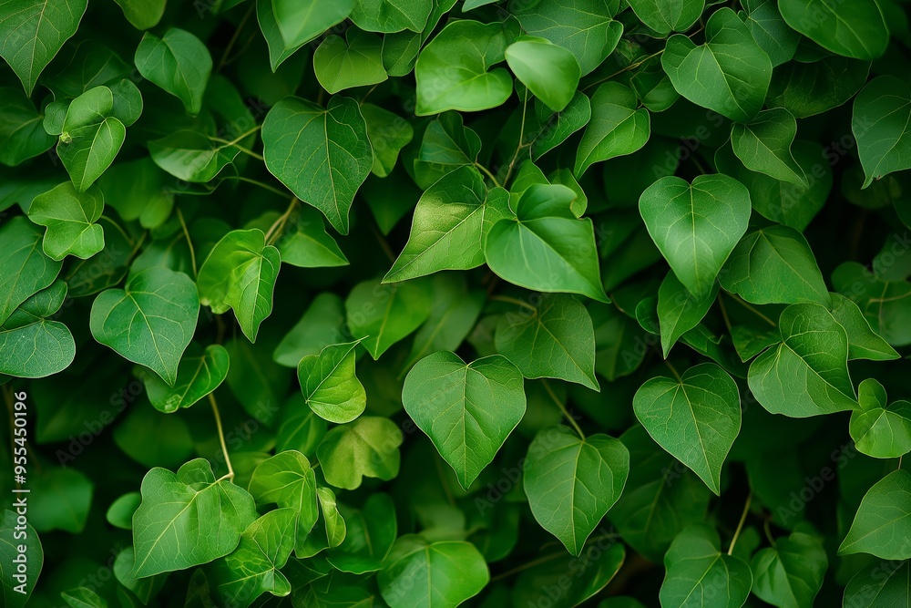Close-up view of dense green leaves creating a natural, vibrant foliage texture, depicting nature's lush greenery. Close-up view of dense green leaves creating a natural, vibrant foliage texture, depicting nature's lush greenery.