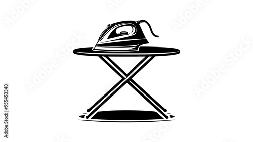 Ironing board silhouette vector illustration.