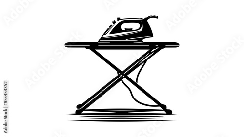 Ironing board silhouette vector illustration.