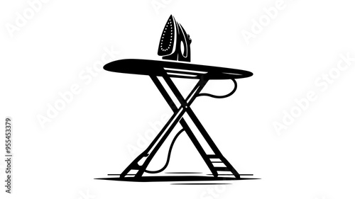 Ironing board silhouette vector illustration.