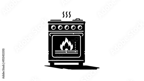 Stove silhouette vector illustration.