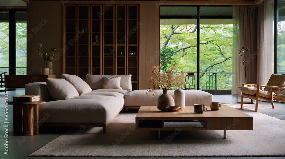 Mid century scandinavian interior design of modern interior Mid century scandinavian interior design of modern interior