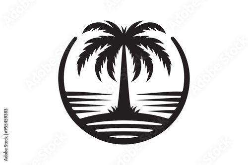 Palm tree silhouette vector illustration style