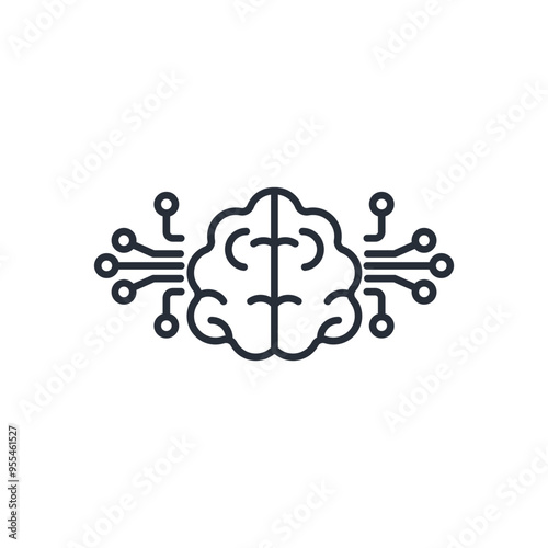 intelligence icon. vector.Editable stroke.linear style sign for use web design,logo.Symbol illustration.