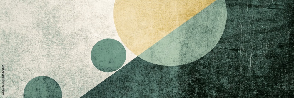 Retro film noise effect in minimalistic pale green-gray design with abstract geometric shapes Retro film noise effect in minimalistic pale green-gray design with abstract geometric shapes
