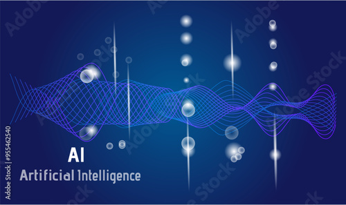 tech ai circuit wave background data tech