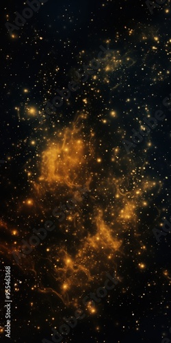 Black nebula background with stars and sand