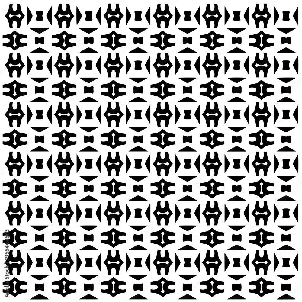 Vector monochrome pattern, Abstract texture for fabric print, card, table cloth, furniture, banner, cover, invitation, decoration, wrapping.Seamless repeating pattern.Black and white color.