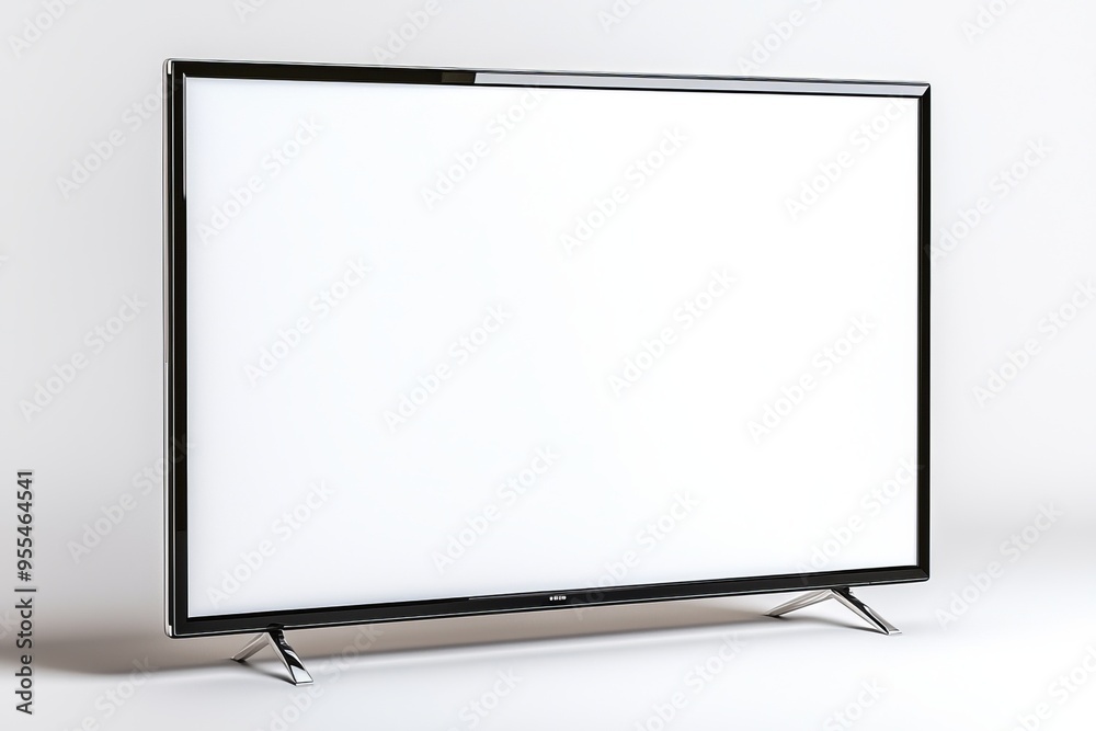 TV screen mockup on isolated background created with Generative AI TV screen mockup on isolated background created with Generative AI