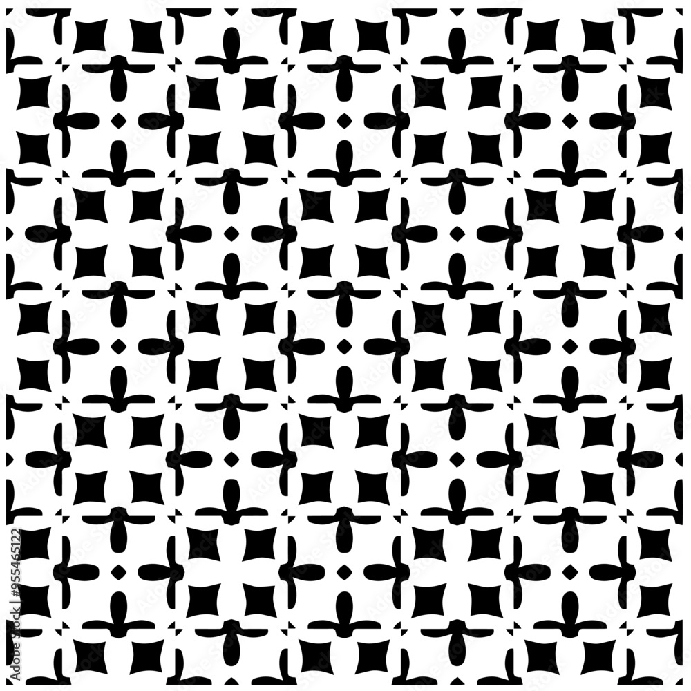 Vector monochrome pattern, Abstract texture for fabric print, card, table cloth, furniture, banner, cover, invitation, decoration, wrapping.Seamless repeating pattern.Black and white color. Vector monochrome pattern, Abstract texture for fabric print, card, table cloth, furniture, banner, cover, invitation, decoration, wrapping.Seamless repeating pattern.Black and white color.