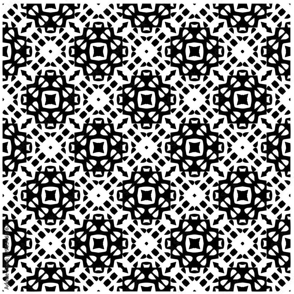 Vector monochrome pattern, Abstract texture for fabric print, card, table cloth, furniture, banner, cover, invitation, decoration, wrapping.Seamless repeating pattern.Black and white color. Vector monochrome pattern, Abstract texture for fabric print, card, table cloth, furniture, banner, cover, invitation, decoration, wrapping.Seamless repeating pattern.Black and white color.