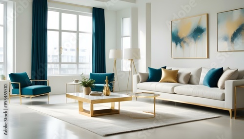 Photo interior modern design room 3d illustration