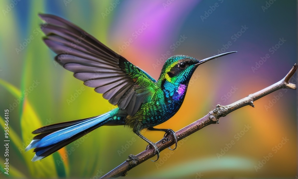 Obraz premium Elegant Long-Billed Hummingbird