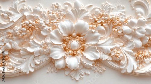 Ornate rose gold design with baroque-inspired motifs, intricate details adding a sense of grandeur and elegance