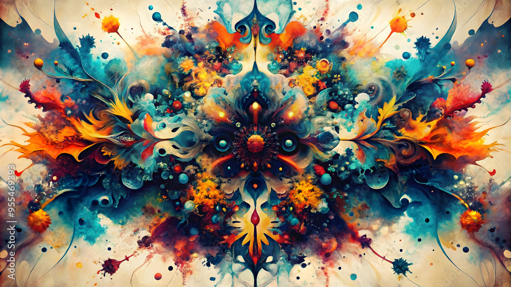 Kaleidoscopic Chaos: An explosion of vibrant colors and intricate patterns, a psychedelic journey through the heart of abstract art. Kaleidoscopic Chaos: An explosion of vibrant colors and intricate patterns, a psychedelic journey through the heart of abstract art.