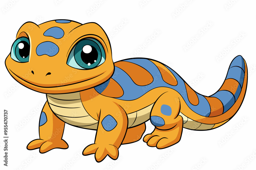 Obraz premium Vector Art Cute Lizard Illustration on White Background