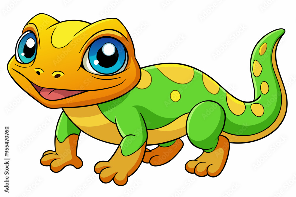 Obraz premium Vector Art Cute Lizard Illustration on White Background