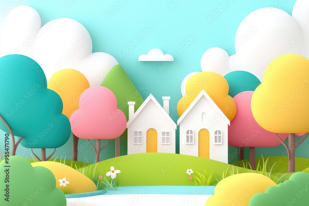 Vibrant village and urban landscapes with surrounding nature, perfect for posters and banners, a diverse scenic representation for all to enjoy. Vibrant village and urban landscapes with surrounding nature, perfect for posters and banners, a diverse scenic representation for all to enjoy.