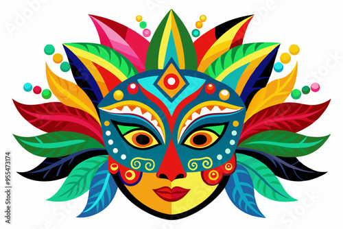  Brazil carnival masks vector art illustration  photo