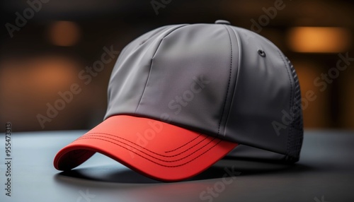 Wallpaper Mural Gray and red sports cap on sleek surface in modern lighting. Torontodigital.ca