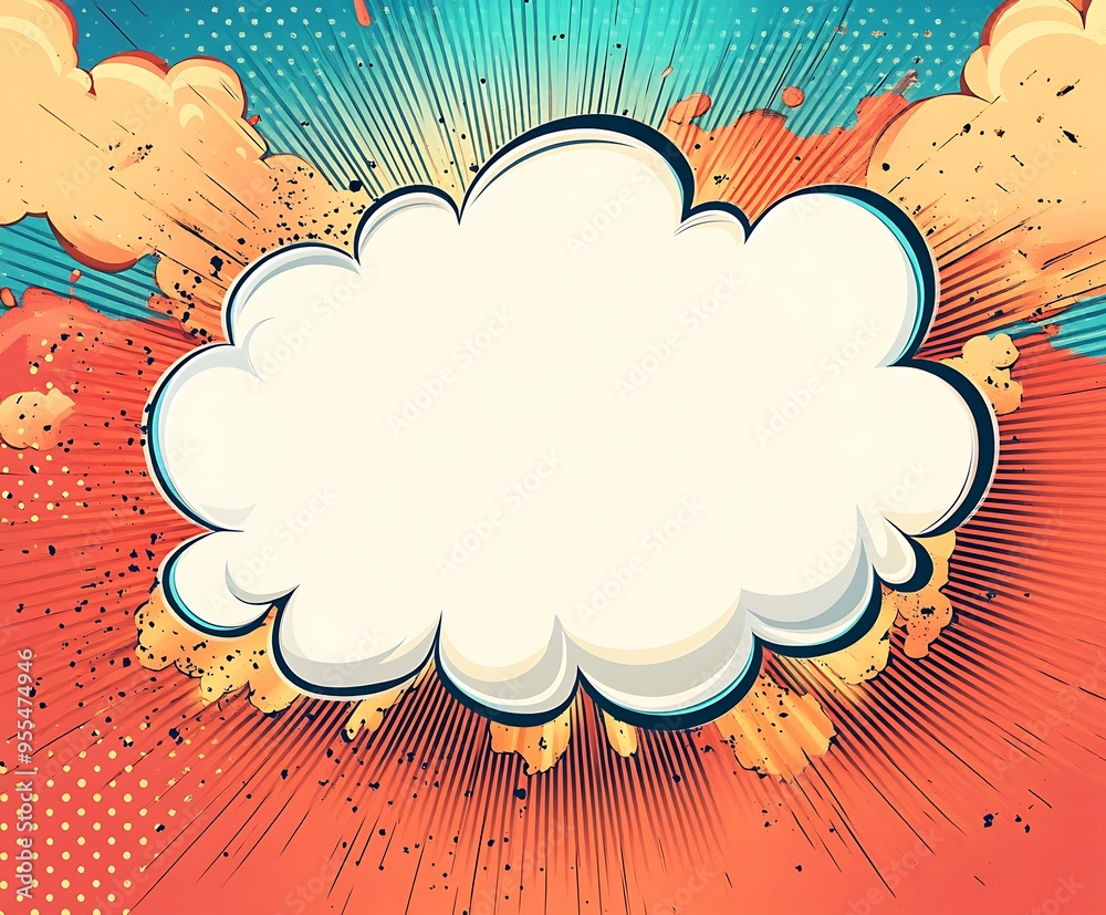 Dynamic minimalist comic book style with a blank speech bubble and dramatic Dynamic minimalist comic book style with a blank speech bubble and dramatic