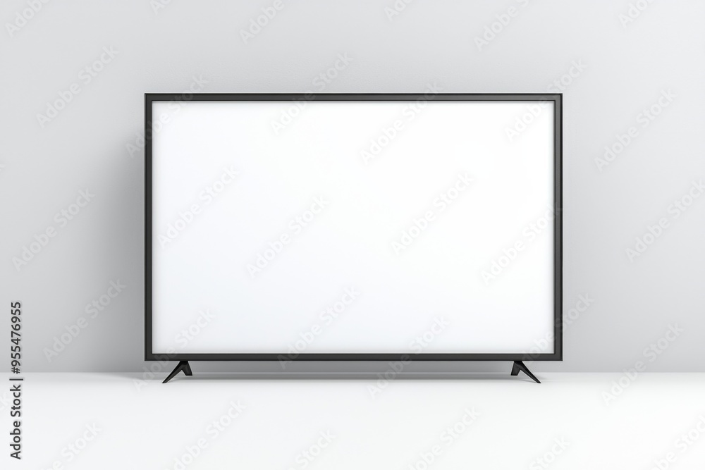 TV screen mockup on isolated background created with Generative AI TV screen mockup on isolated background created with Generative AI