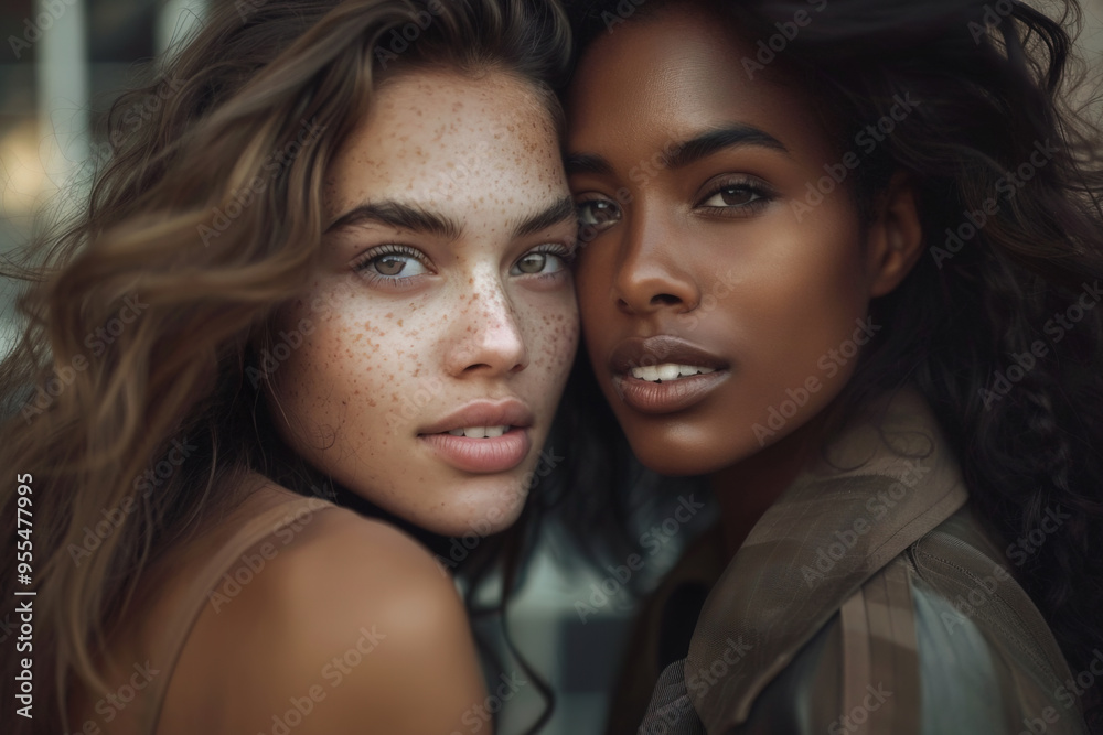 Portrait of beautiful smiling multiethnic women Portrait of beautiful smiling multiethnic women