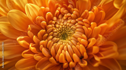 A close-up of a Chrysanthemum flower set against a beautiful floral backdrop.