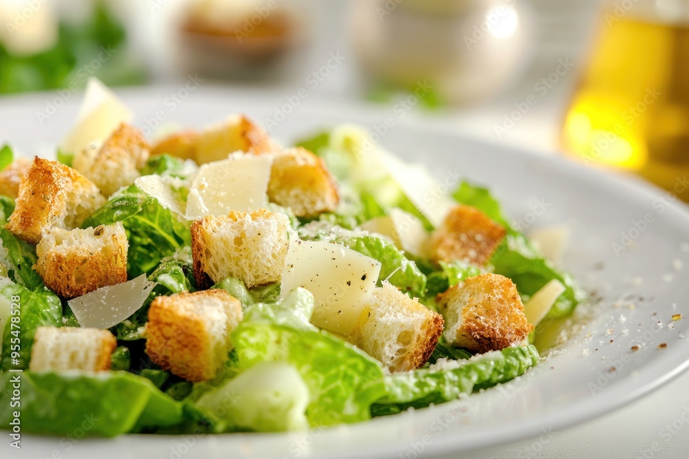Caesar Salad with Croutons and Parmesan Cheese Caesar Salad with Croutons and Parmesan Cheese