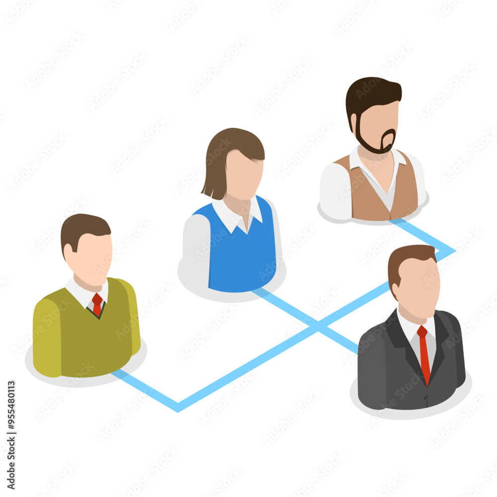 3D Isometric Flat Vector Illustration of Organization Chart , Structure of Company. Item 6 3D Isometric Flat Vector Illustration of Organization Chart , Structure of Company. Item 6