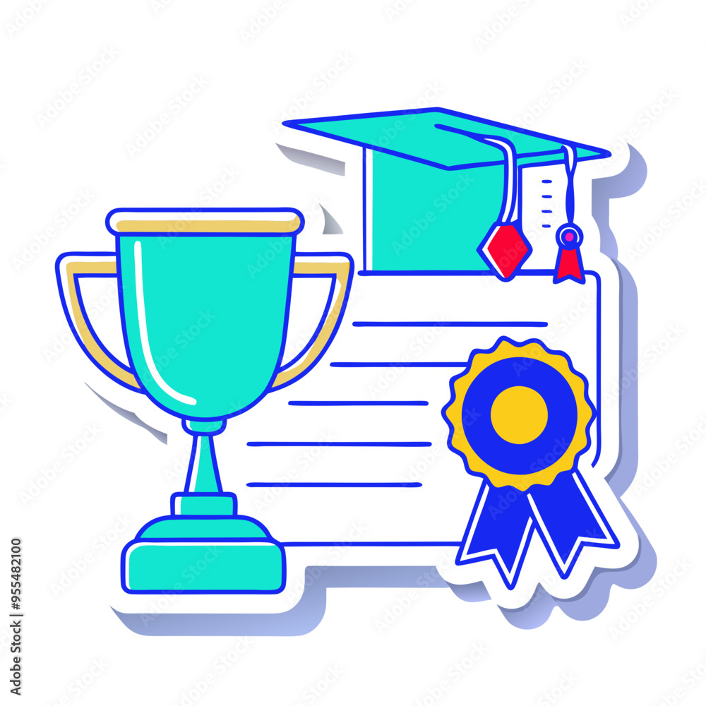 Vector Illustrations Diploma, Cup, Certificate, Medal Vector Illustrations Diploma, Cup, Certificate, Medal