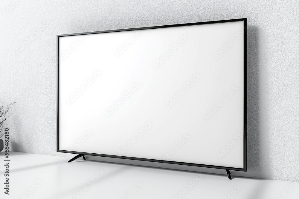 TV screen mockup on isolated background created with Generative AI TV screen mockup on isolated background created with Generative AI