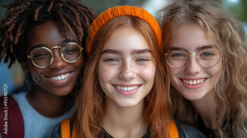 photo of group of cheerful young people of different nationalities in park, friends, students, diversity, smiling girl, boy, man, woman, friendship, teenagers, youth, hiking, walk, portrait, face