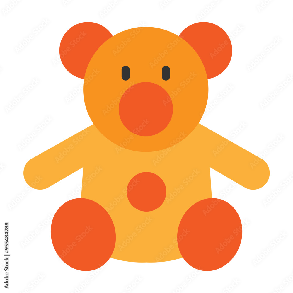 Obraz premium Teddy Bear Vector Flat Icon Design