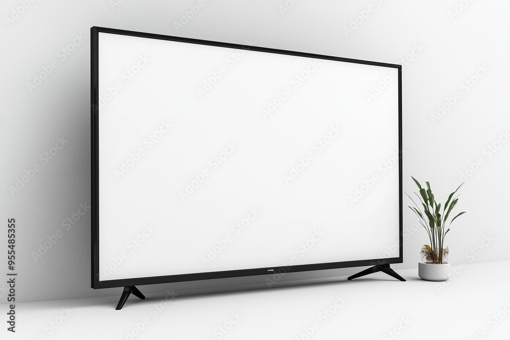 TV screen mockup on isolated background created with Generative AI TV screen mockup on isolated background created with Generative AI