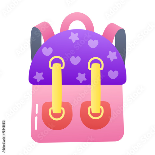 A flat style icon of backpack 