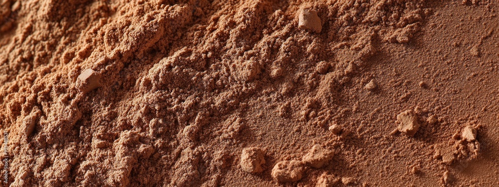 Background with a close-up of collagen or cocoa powder . Background with a close-up of collagen or cocoa powder .