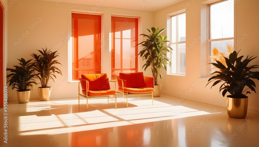 Photo interior modern design room 3d illustration Photo interior modern design room 3d illustration