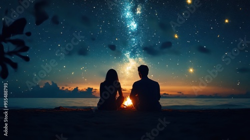 Starry Night Silhouettes: Capturing Romantic Moments Under the Cosmos