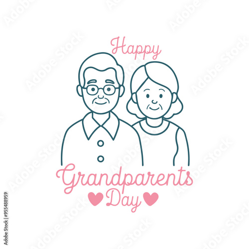 Grandmother and grandfather of happy grandparents day vector design, happy grandparent's day clipart, happy grandparents day t shirt, Happy grandparents day card, vector illustration.