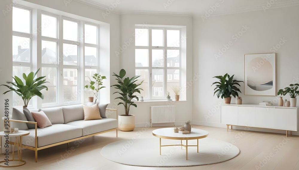 Fototapeta premium Photo interior modern design room 3d illustration