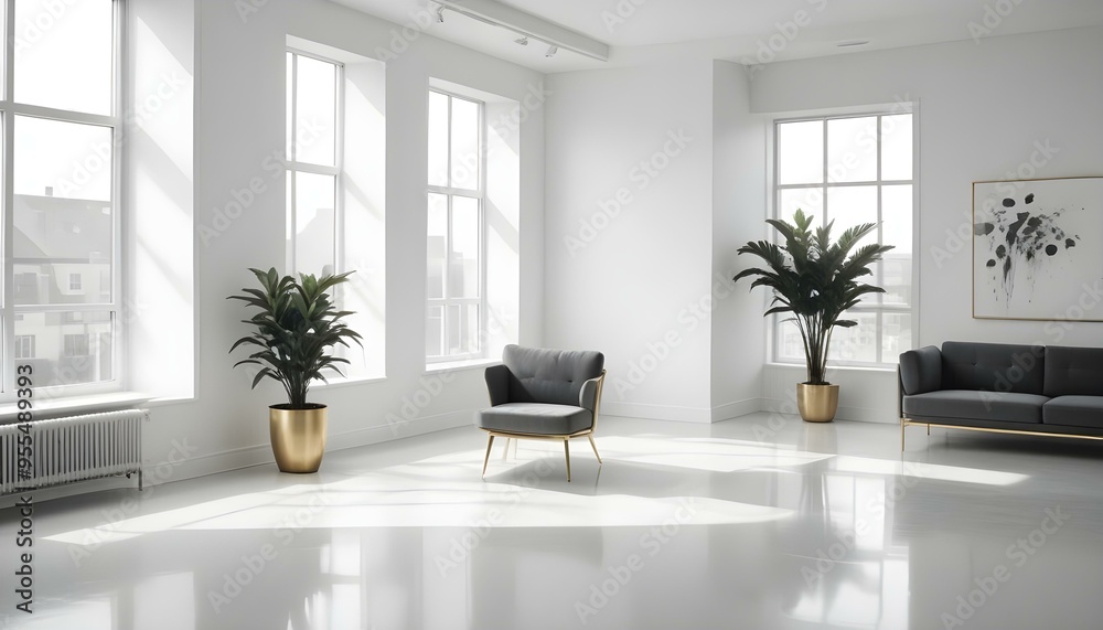 Fototapeta premium Photo interior modern design room 3d illustration