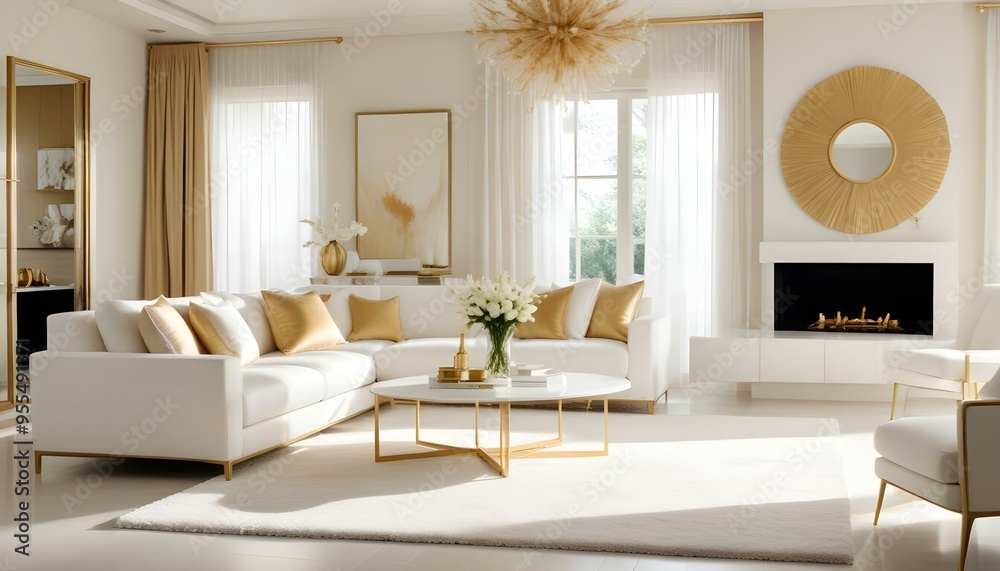 Fototapeta premium Photo interior modern design room 3d illustration