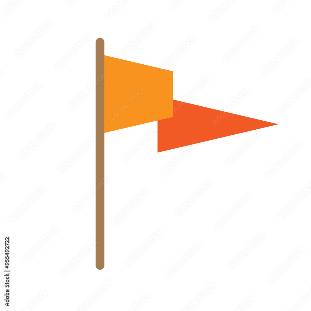 Saffron flag Vector Flat Icon Design Saffron flag Vector Flat Icon Design