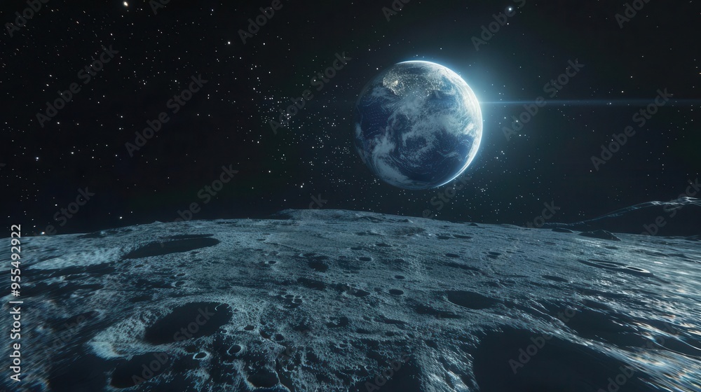 earthrise majesty breathtaking view of earth from lunar orbit vibrant ...