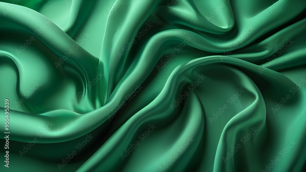 Fototapeta premium green wrinkled fabric folds background
