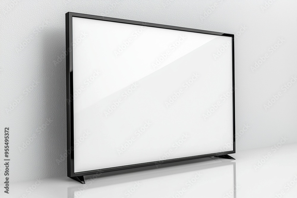 TV screen mockup on isolated background created with Generative AI TV screen mockup on isolated background created with Generative AI