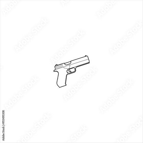 pistol  in white photo